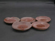 備前焼　備前焼中堅作家　片岡　聖観　緋襷小皿５枚組１７