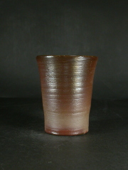 処分品　備前焼　登窯　備前焼中堅作家　片岡　聖観　黄ゴマビール他グラス５６