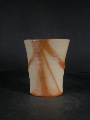 処分品　備前焼　登窯　備前焼中堅作家　片岡　聖観　緋襷ビール他グラス５６