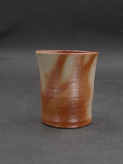 処分品　備前焼　登窯　備前焼中堅作家　片岡　聖観　緋襷フリーカップ５７
