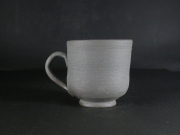 備前焼　備前焼中堅作家　片岡　聖観　青備前手付きカップ５１