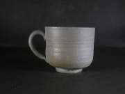 備前焼　備前焼中堅作家　片岡　聖観　青備前手付きカップ５１