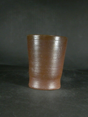 備前焼　登窯　備前焼中堅作家　片岡　聖観　 黄ゴマビール他グラス５９