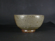 備前焼　穴窯　備前焼物故作家　前嶋　五一郎　黄・青ゴマ抹茶茶碗２