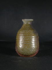 備前焼　穴窯　備前焼物故作家　前嶋　五一郎　黄・青ゴマ徳利１４