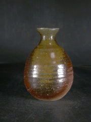 お買得　備前焼　穴窯　備前焼物故作家　前嶋　五一郎　黄ゴマ徳利３０