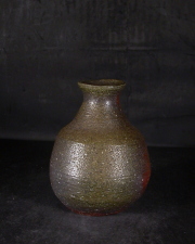 備前焼　穴窯　備前焼物故作家　前嶋　五一郎　黄ゴマ徳利４１