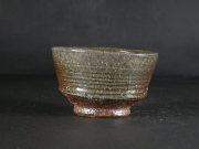 備前焼　穴窯　備前焼女流作家　前嶋　類子　黄・青ゴマぐい呑１