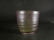 備前焼　穴窯　備前焼女流作家　前嶋　類子　黄ゴマ湯呑・フリーカップ２