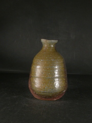 備前焼　穴窯　備前焼物故作家　前嶋　五一郎　黄ゴマ徳利７５