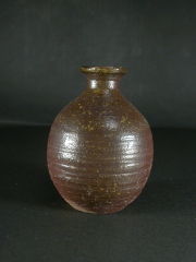 備前焼　穴窯　備前焼物故作家　前嶋　五一郎　黄ゴマ徳利７５