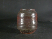 備前焼　穴窯　備前焼物故作家　前嶋　五一郎　黄ゴマ茶入２