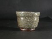 備前焼　穴窯　備前焼女流作家　前嶋　類子　黄・青ゴマぐい呑６