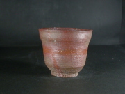 備前焼　穴窯　備前焼女流作家　前嶋　類子　緋襷フリーカップ６