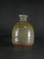 備前焼　穴窯　備前焼女流作家　前嶋　類子　黄・青ゴマ徳利９