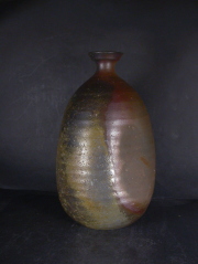 備前焼　登窯　備前市無形文化財　榊原　清人　１．７升弱窯変焼酎保存用特大芋徳利１