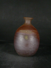 処分品　備前焼　登窯　岡山県無形文化財　吉本　正　緋襷・黄ゴマ徳利２