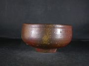 備前焼　登窯　登窯　備前市無形文化財　柴岡　紘一　共箱付き黄ゴマ抹茶茶碗２