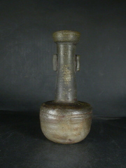 備前焼　登窯　備前市無形文化財　森　丁斎　桟切・黄ゴマ砧花入１