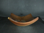 備前焼　登窯　備前市無形文化財　佐藤　苔助　共箱付き緋襷・黄ゴマ四方鉢１