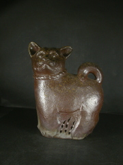 備前焼　登窯　備前市無形文化財　浦上　光弘　共箱付き黄ゴマ戌置物１