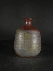 備前焼　備前市無形文化財　榊原　清人　共箱付き桟切・黄ゴマ徳利１３