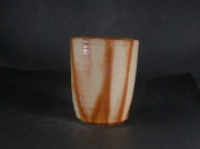 備前焼　備前市無形文化財　小西　陶蔵　緋襷ビール他グラス・フリーカップ２