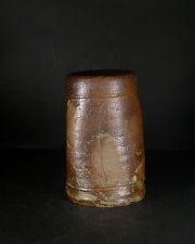 備前焼　岡山県無形文化財　山本　雄一　共箱付き黄ゴマ掛花入７