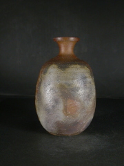 備前焼　登窯　備前市無形文化財　小西　陶蔵　共箱付き少し大振りな桟切・黄ゴマ徳利５