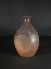 備前焼　登窯　備前市無形文化財　小山　末広　共箱付き窯変徳利７