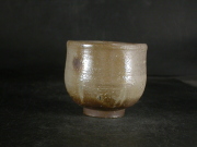 備前焼　登窯　備前焼人間国宝　故藤原　雄　共箱付き金彩・緋襷青備前ぐい呑７