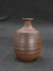 処分品　備前焼　登窯　備前市無形文化財　榊原　清人　共箱付き黄ゴマ徳利３