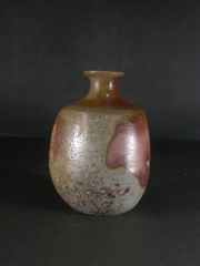 備前焼　登窯　備前市無形文化財　森　泰司　四方桟共箱付き窯変徳利１１