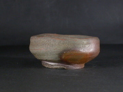 備前焼　登窯　備前焼人気作家　中村　真　四方桟共箱付きカセ窯変平ぐい呑１