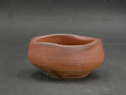 備前焼　登窯　備前焼若手作家　中村　和樹　最新作焦げ茶のゴマ緋湯椀・大振りな緋ぐい呑１