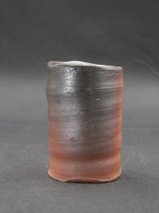 備前焼　登窯　備前焼若手作家　中村　和樹　最新作黄ゴマ緋ビール他グラス２