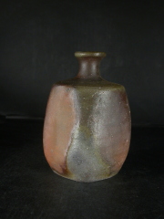 備前焼　登窯　備前焼人気作家　中村　真　共箱付き桟切・黄ゴマ徳利５