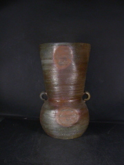 備前焼　登窯　備前焼中堅作家　柴田　善博　窯変耳付き花入９