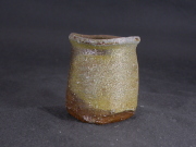 備前焼　登窯　備前焼物故作家　今成　研二　黄・青ゴマぐい呑１