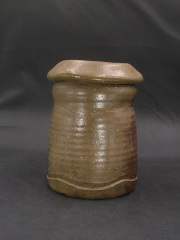 処分品　備前焼　登窯　備前焼中堅作家　榊原　啓司（伊勢崎）　黄ゴマ花入１