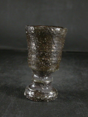 備前焼　穴窯　備前焼物故作家　小山　日出男　伊部手黄ゴマ黒備前馬上杯２６