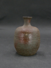 備前焼　穴窯　備前焼物故作家　小山　日出男　伊部手黄ゴマ徳利１０