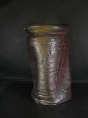 備前焼　穴窯　備前焼物故作家　小山　日出男　伊部手黄ゴマ花入4