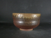 備前焼　穴窯　備前焼中堅作家　安田　龍彦　四方桟共箱付き黄ゴマ抹茶茶碗１