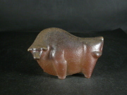 備前焼　登窯　備前陶苑　黄ゴマ丑置物１