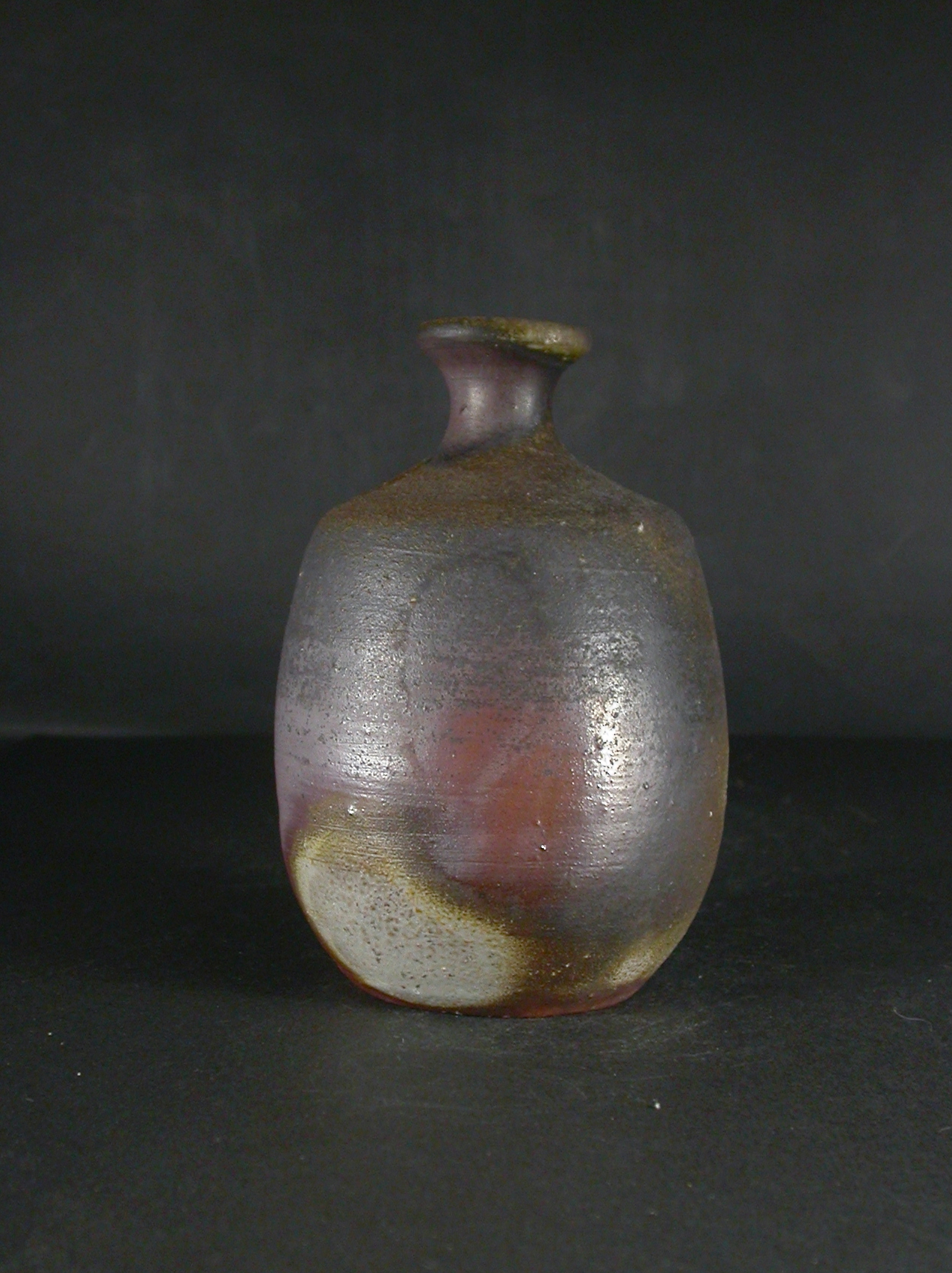 備前焼　登窯　岡山県無形文化財　松井　輿之　共箱付き桟切・黄ゴマ徳利４