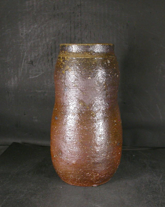 備前焼　花器　長太郎 本山和泉（備前焼黄ゴマ鶴首一輪花入）