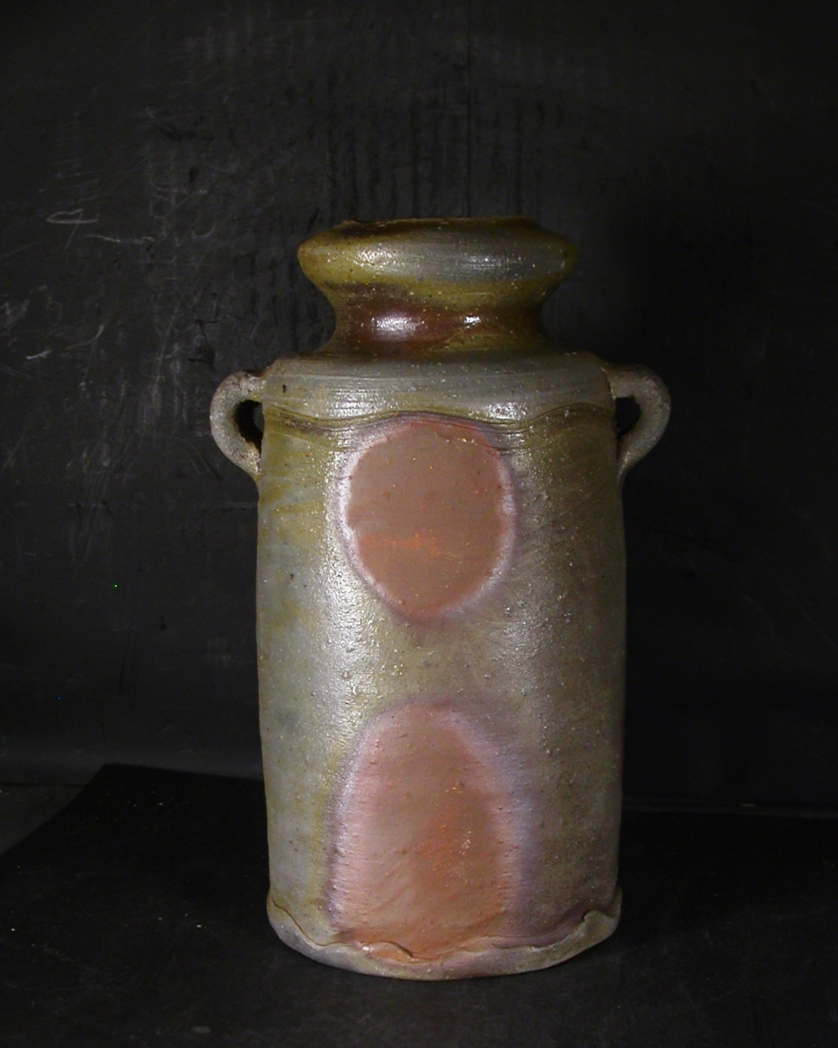 備前焼 掛け花入 松田華山作 備前焼 登窯 岡山県無形文化財 故4代松田 華山 四方桟共箱付き