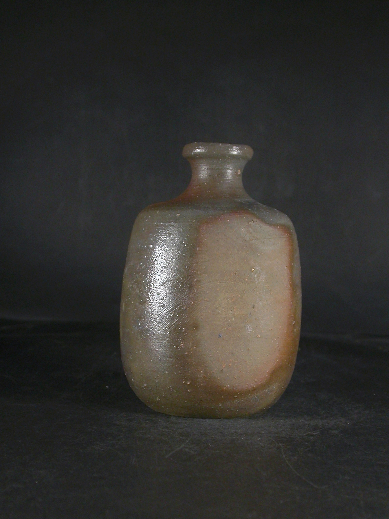 備前焼 登窯 岡山県無形文化財 故4代松田 華山 四方桟共箱付き窯変