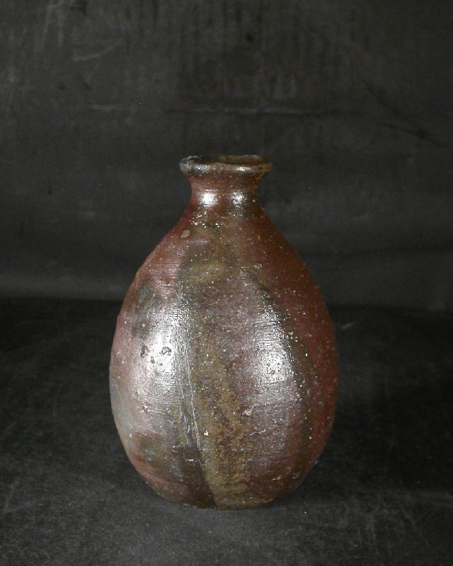 備前焼　登窯　岡山県無形文化財　故４代松田　華山　共箱付き金彩緋襷・黄ゴマ徳利３